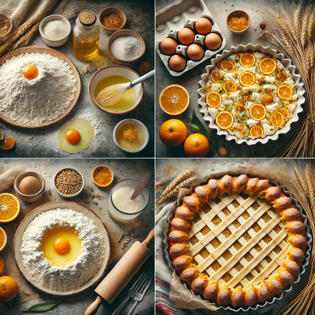 La lavorazione della pastiera napoletana
